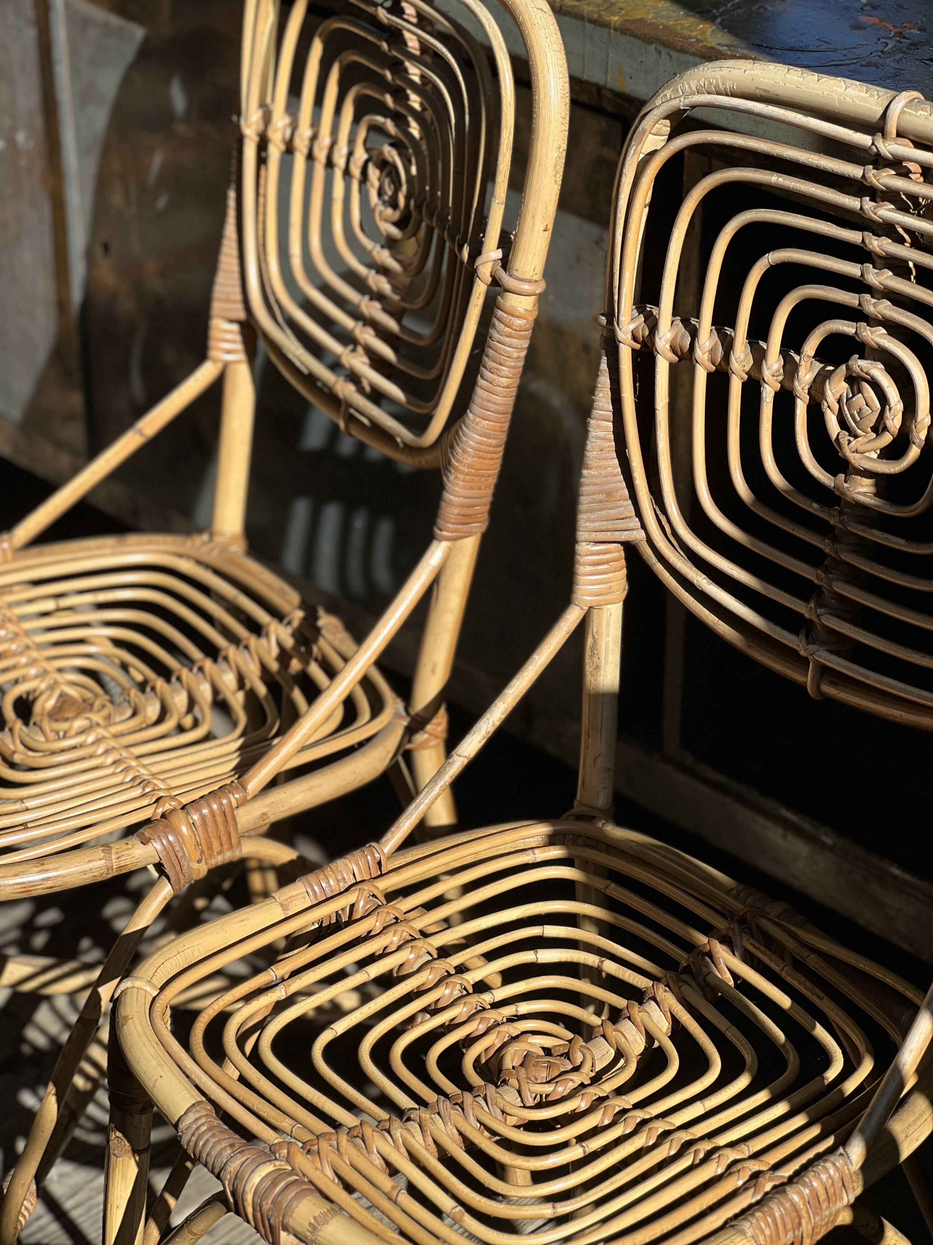 Pair of rattan chairs