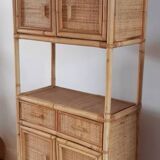 Rattan stand shelf and canning 50s