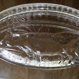 Beurrier verre motif vache 1950/60