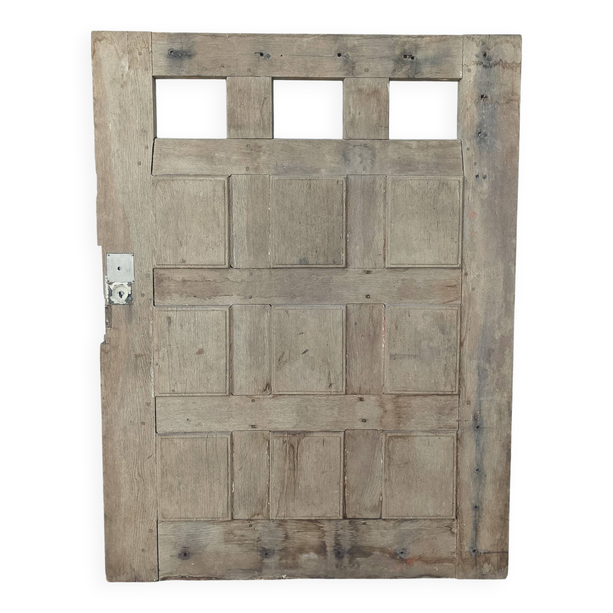 Antique low door decorative wall panel in solid oak