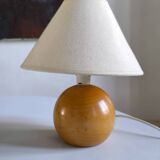 Solid walnut ball table lamp 1970