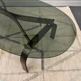 Chromed coffee table and smoked glass