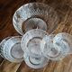 Dessert or vintage fruit salad service 7 pieces molded glass