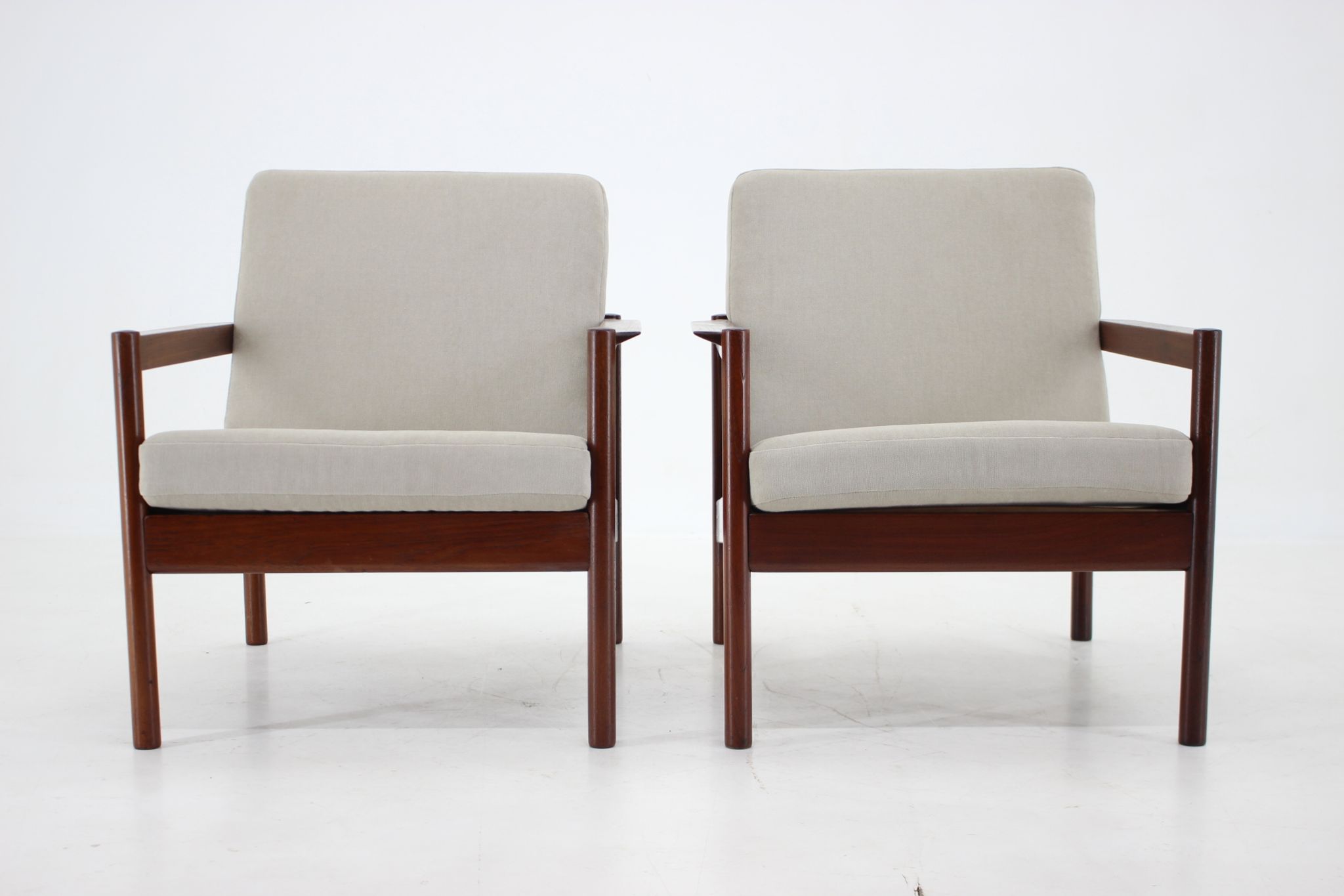 1960s Kai Kristiansen Model KK161 Pair of Teak Armchairs for Magnus, Denmark