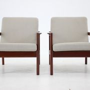 1960s Kai Kristiansen Model KK161 Pair of Teak Armchairs for Magnus, Denmark