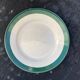 6 dessert plates in white earthenware and green edging Digoin Sarreguemines vintage