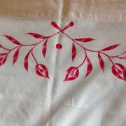 Ancien drap de lit en coton brodé  220 x 180 cm 1950/60