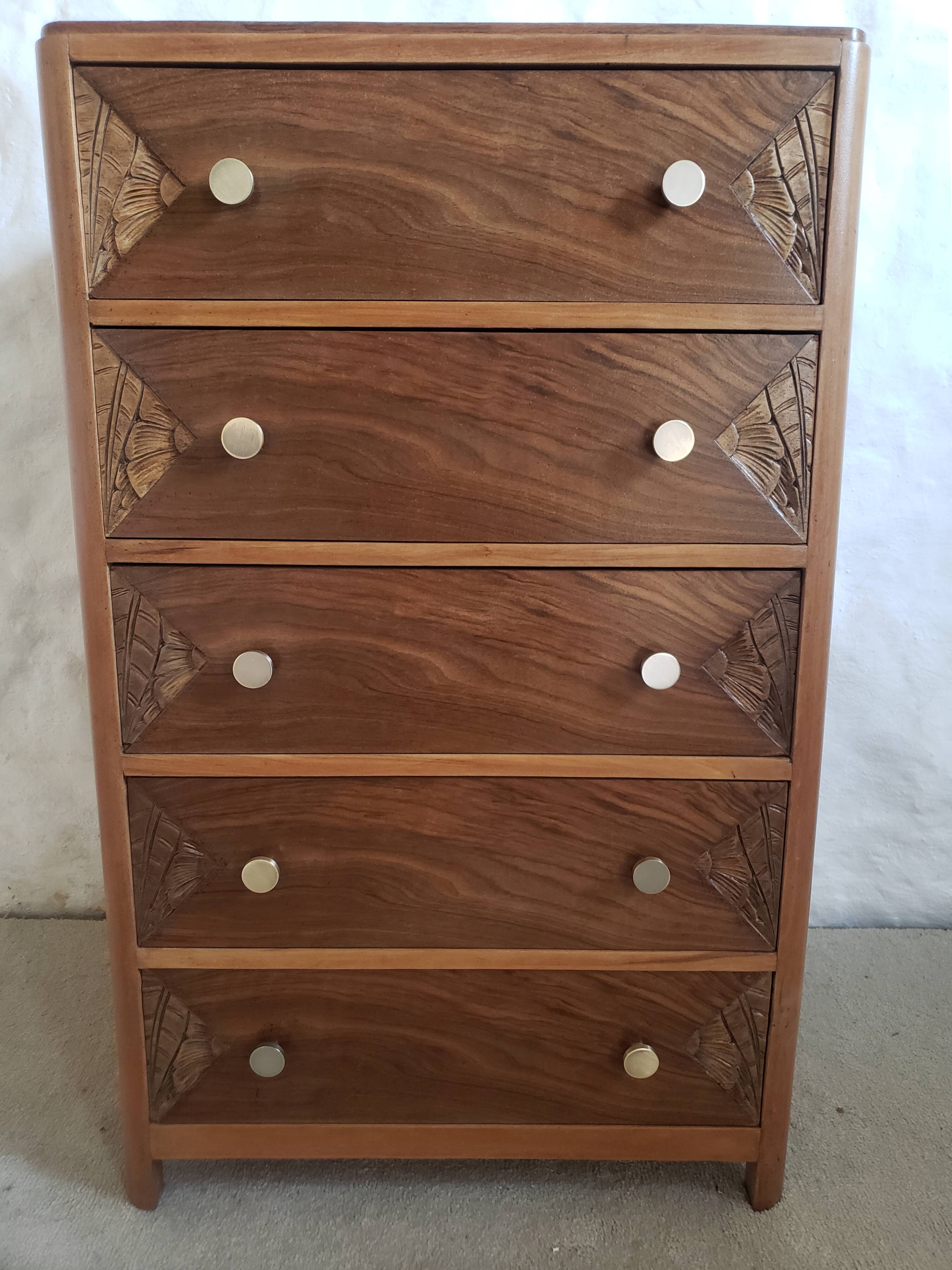 Walnut art-deco dresser