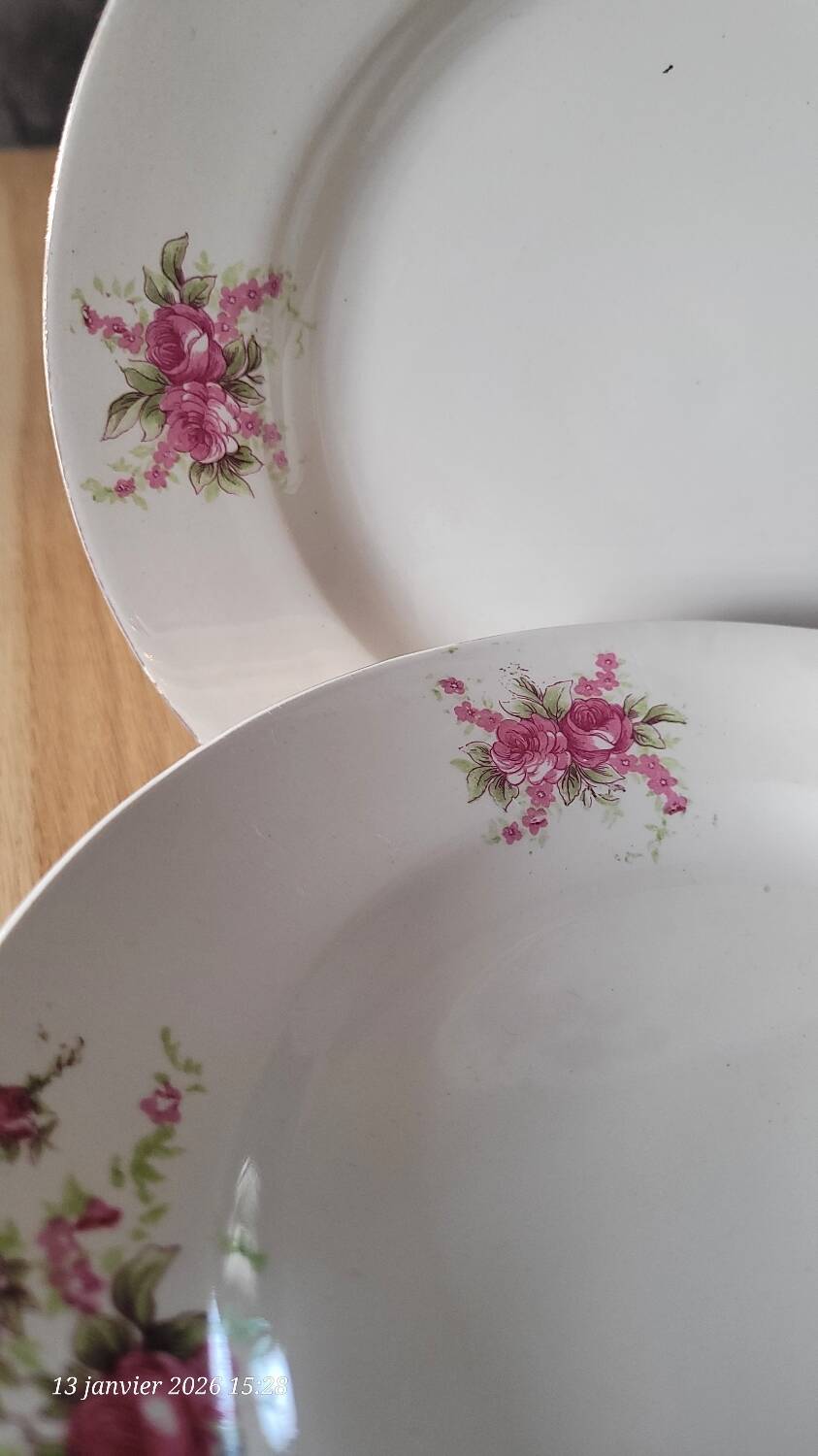 9 antique dessert plates