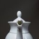 "Eagle" teapot, very fine white porcelain from Limoges by Raynaud, 1970s