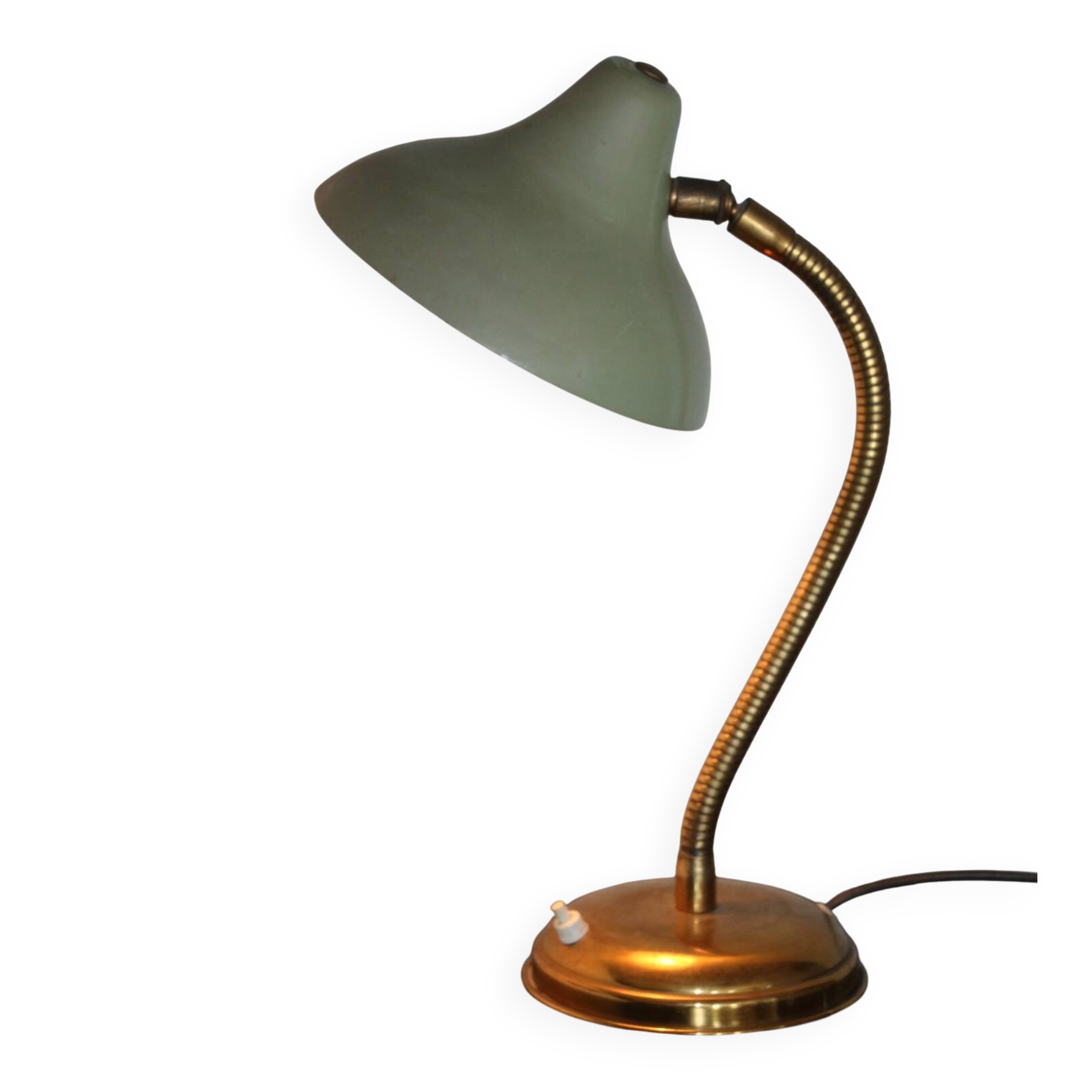 Lampe à poser laiton verte 420mm