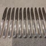 11 silver-plated metal lunch knives by Ravinet Coquille, 18cm