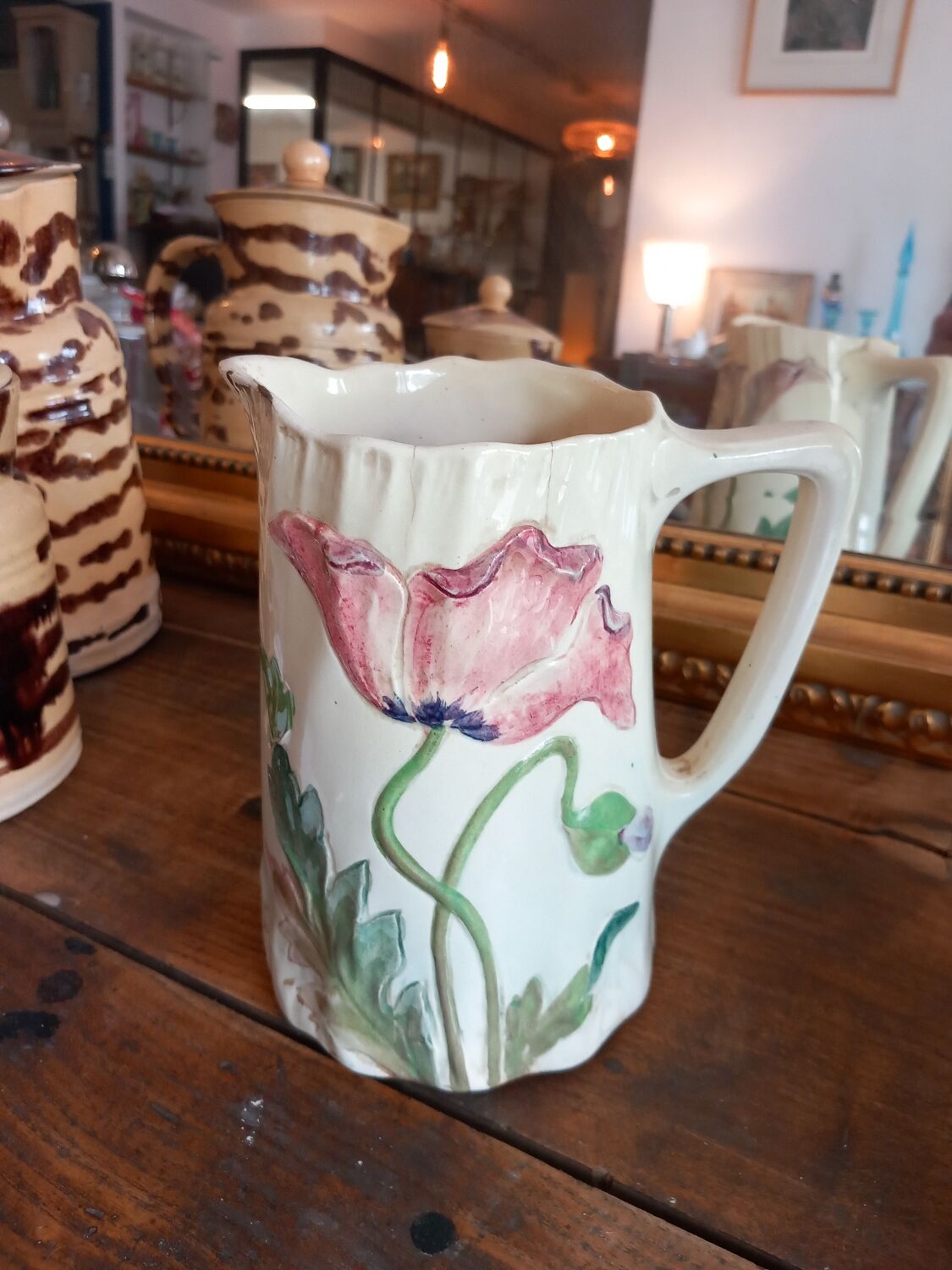 Carafe .slip. decor poppies