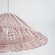 Emilia "small pink squares" conical textile suspension with flounce