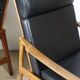 Pair of Scandinavian teak and leatherette armchairs, 1960