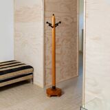 Orange wood Memphis-style Pencil Coat Rack, XL vintage 1980s, Italy by Artema