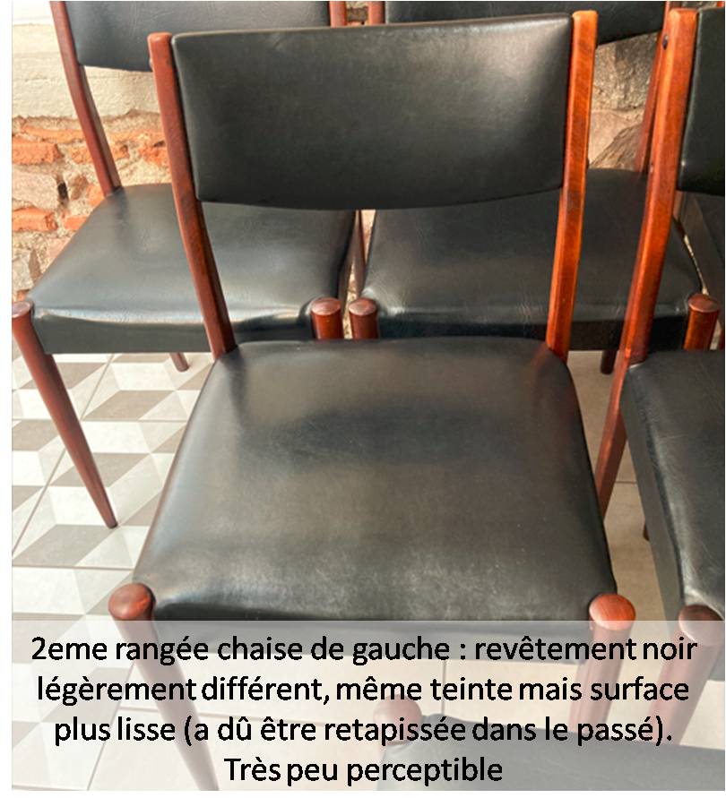 Set of 6 scandinavian chairs skaï black