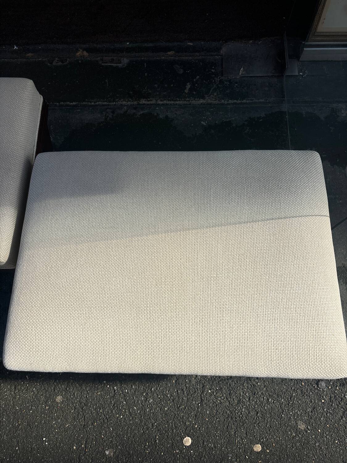 70s wheeled pouffe