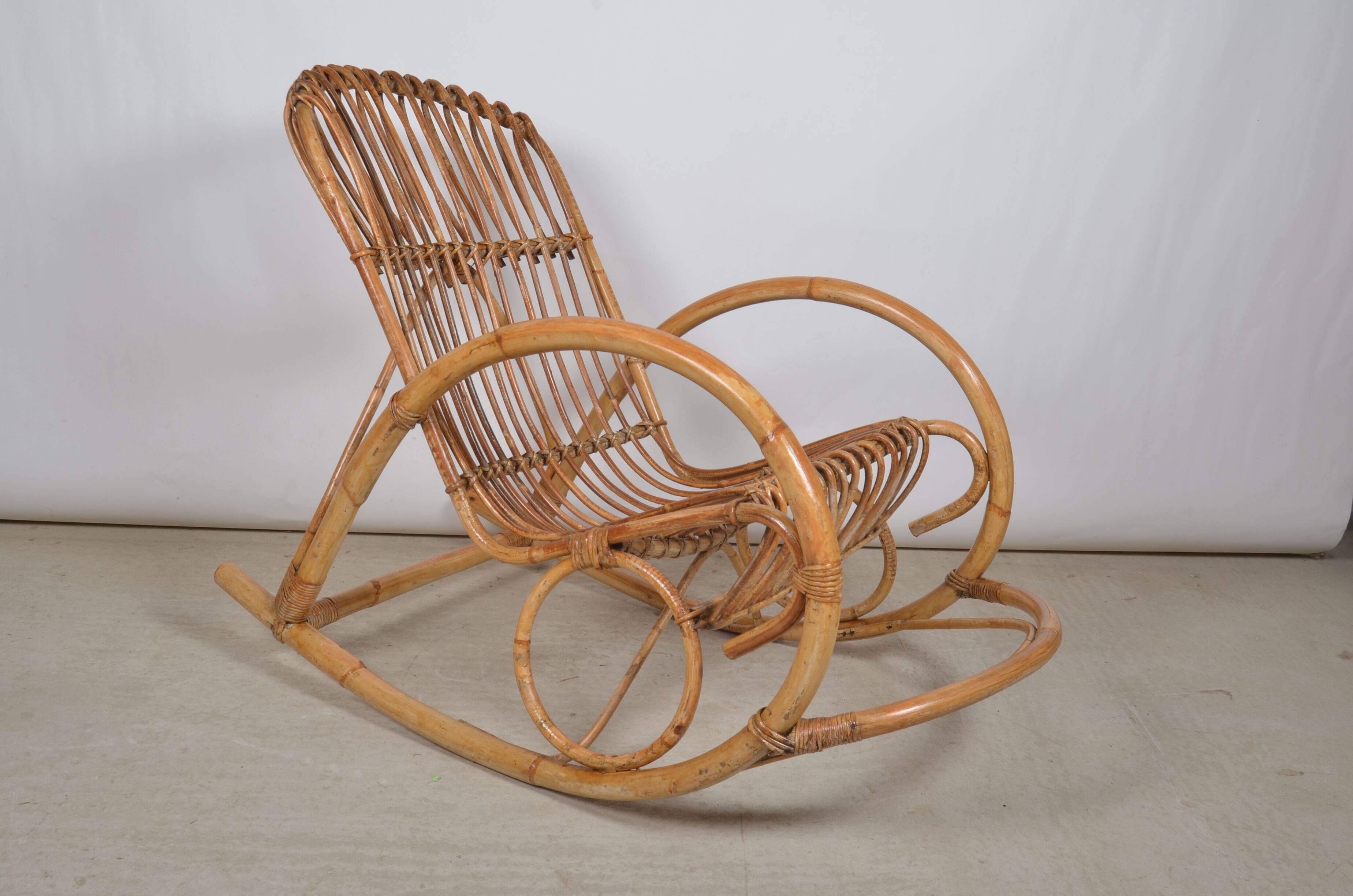 Rocking-chair bamboo and rattan