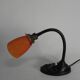 Lampe de bureau ERPE avec abat-jour en verre orange, années 1930
