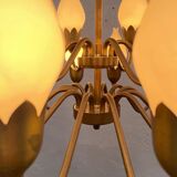 Mid-Century 18-Arm Tulip Pendant Chandelier by Fog & Mørup, Denmark