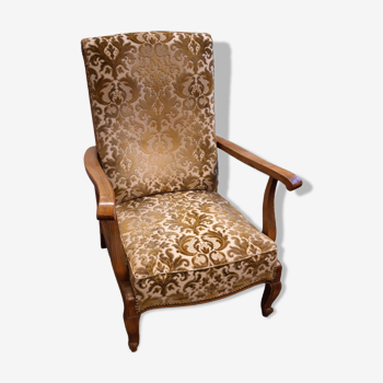 Velvet wood armchair