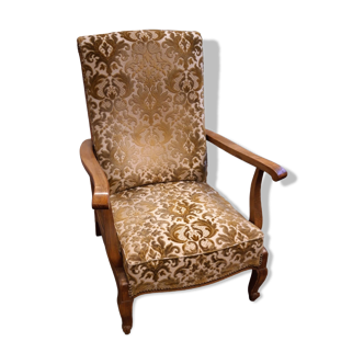 Velvet wood armchair