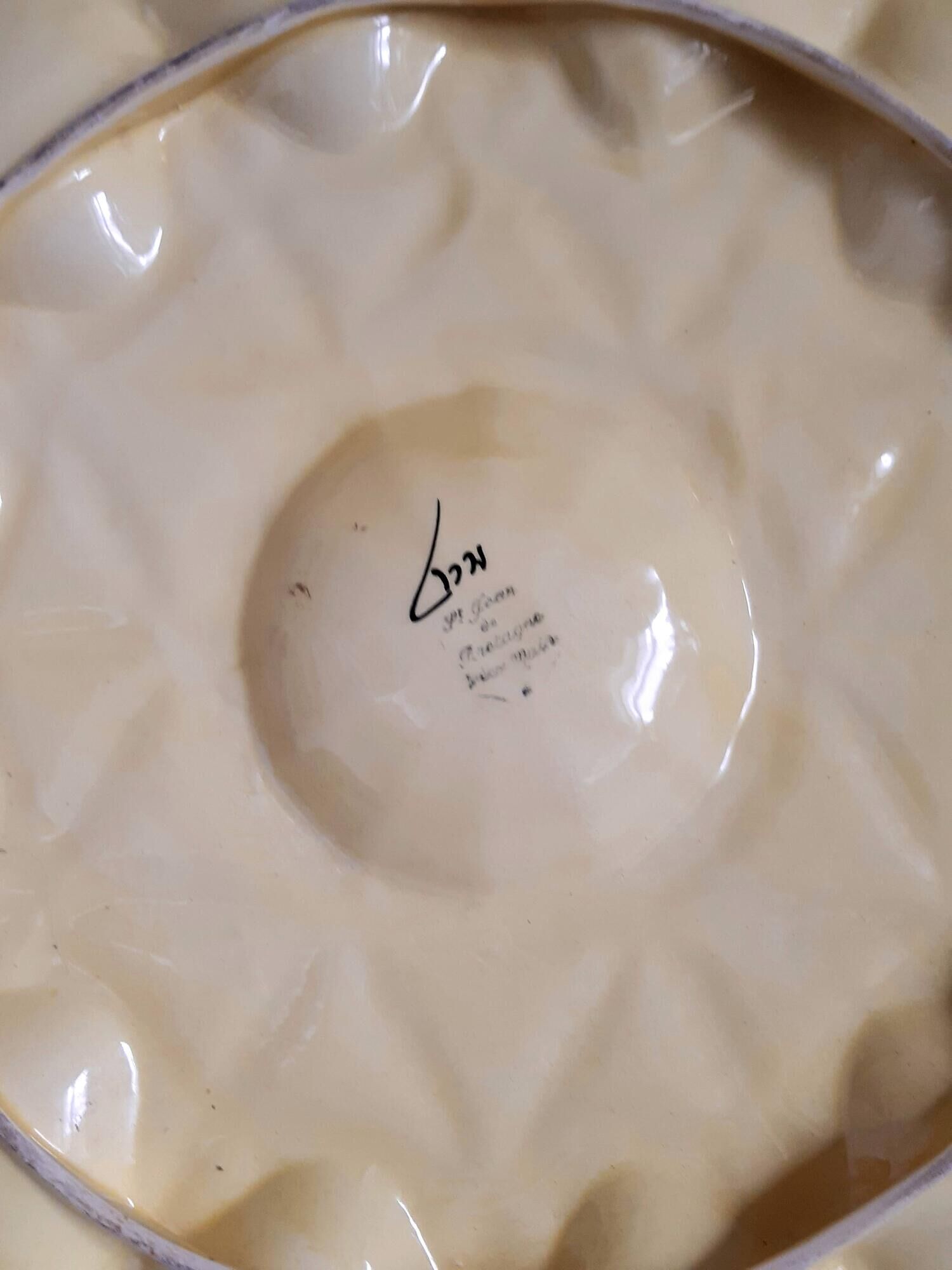 Ceramic oyster dish saint jean de bretagne