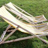 Pair of vintage chaises longues