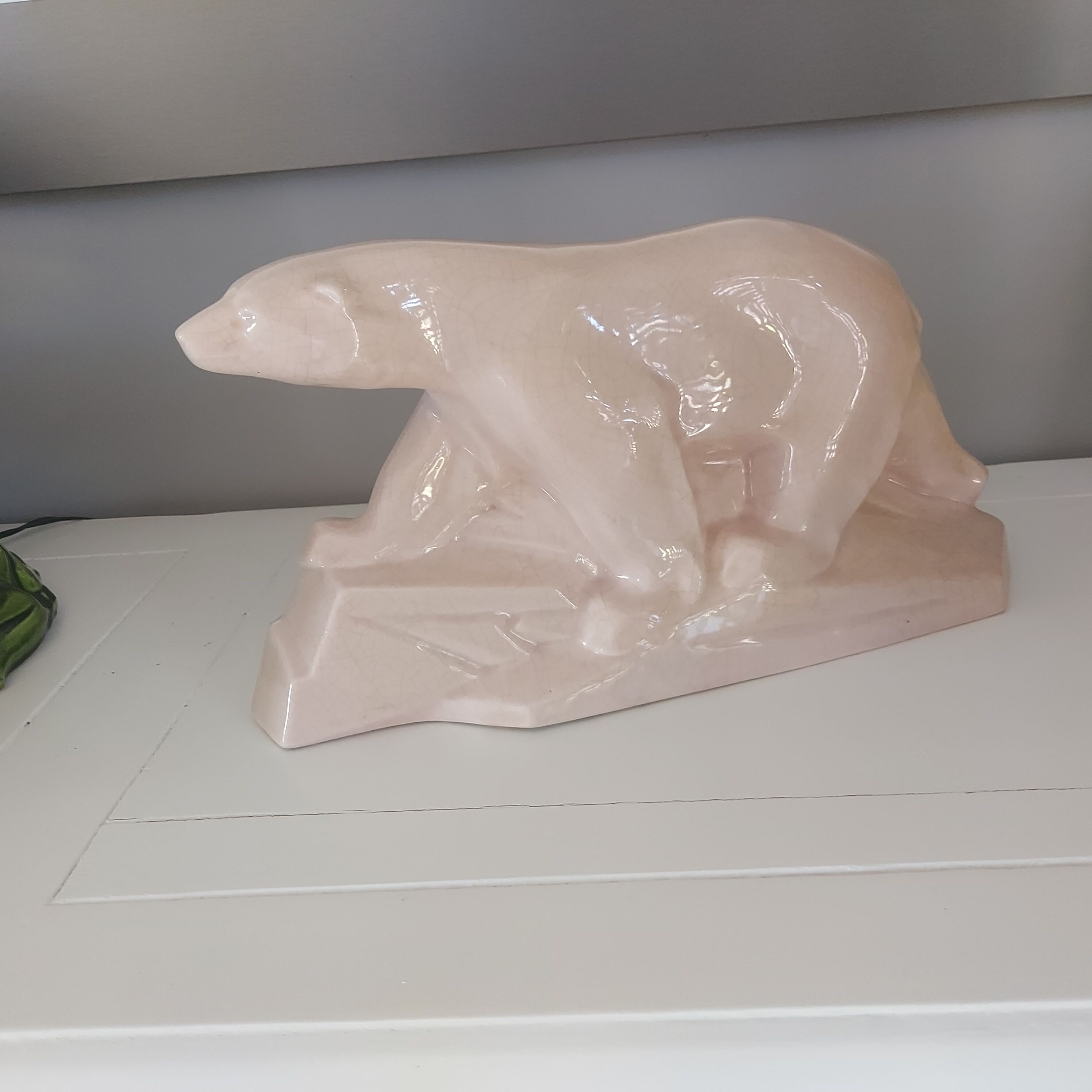 Art deco sculture polar bear ceramics 1930s