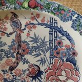 Plat ovale japonisant décor paon