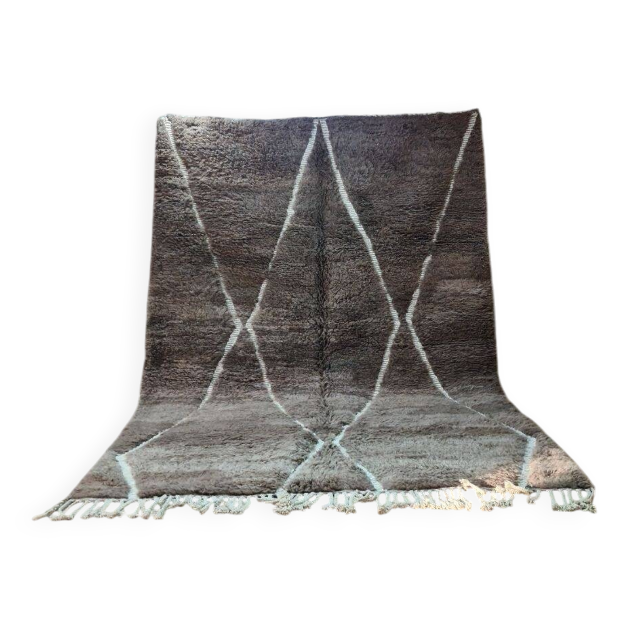 Berber Beni Ouarain Rug Taupe 300x200cm - Handmade