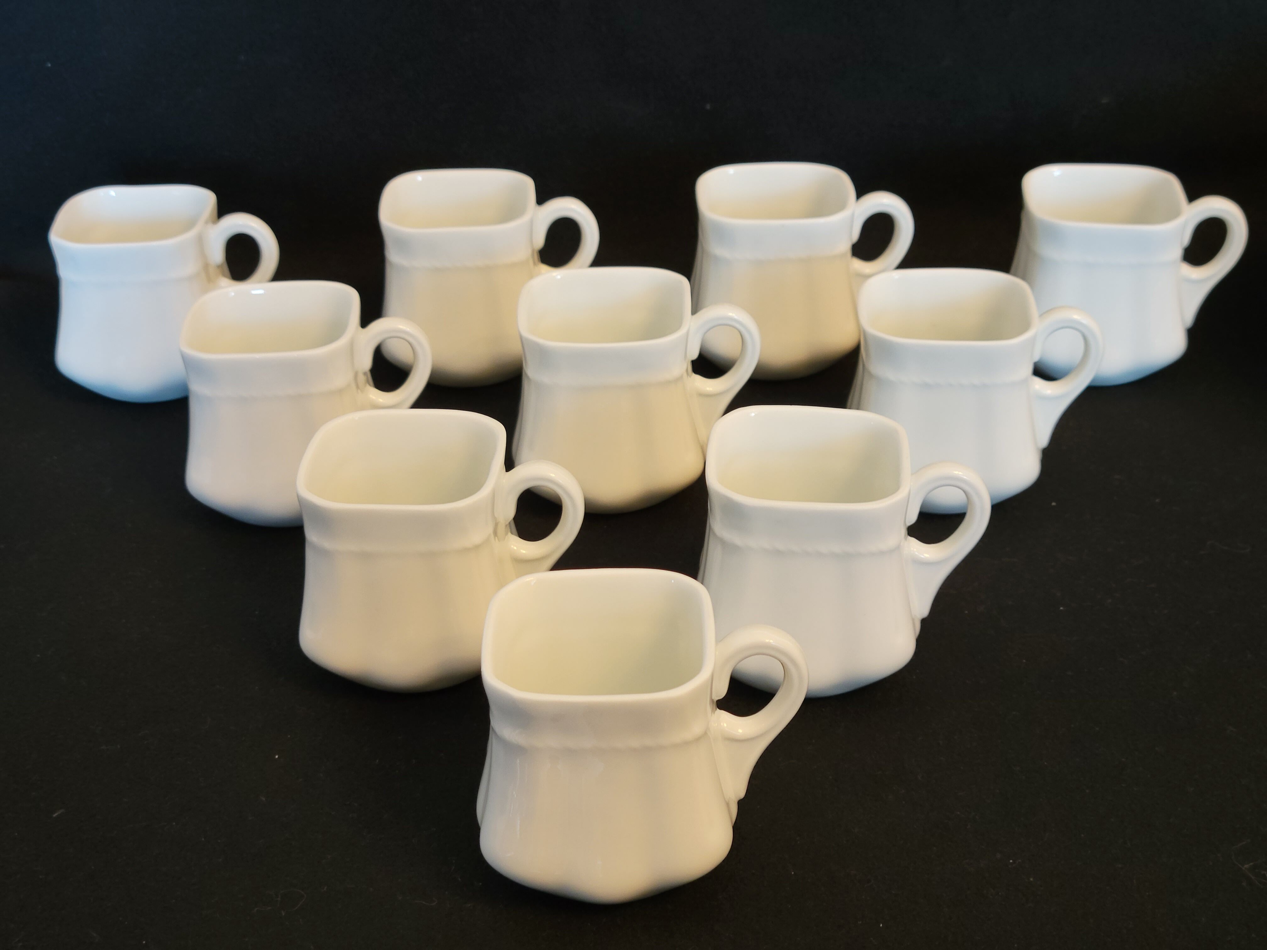 10 old porcelain cream jars