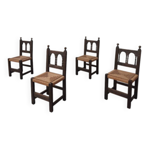4 chaises basque bois