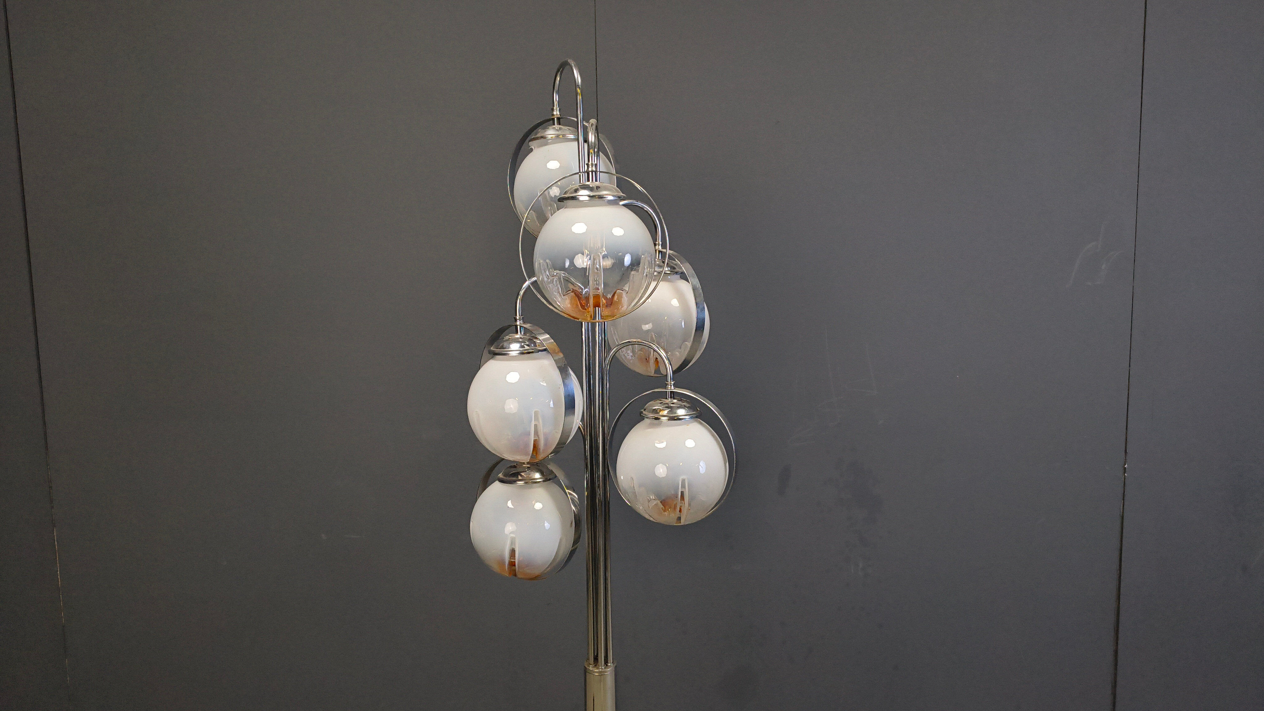 Vintage Murano glass floor lamp by Mazzega, 1970s