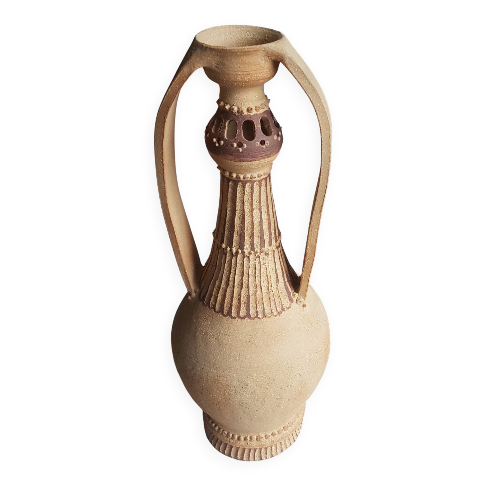 Large vase in Hispano-Moorish style in raw stoneware