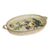 Oval metal decorative vintage tray with floral pattern.