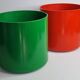 Pair of vintage paper baskets "Crayonne" in ABS, orange and green