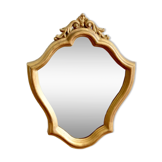 Miroir doré style baroque 35x28 cm