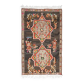 Tapis vintage turc Oushak fait main en laine et coton orange