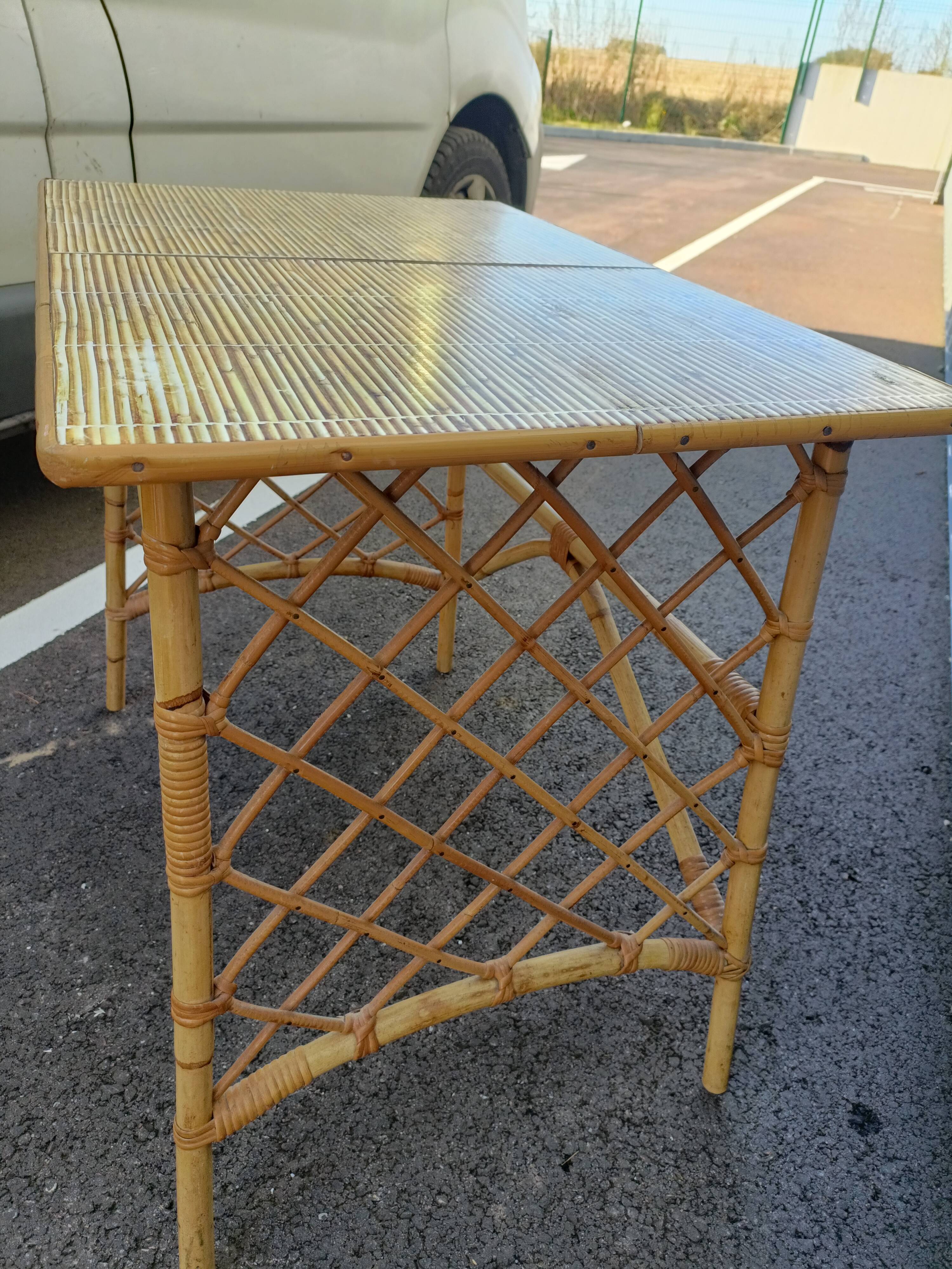 Desk in vintage rattan XXeme