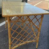 Bureau ancien en rotin vintage XXeme