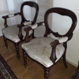 Paire de fauteuils acajou coloniaux