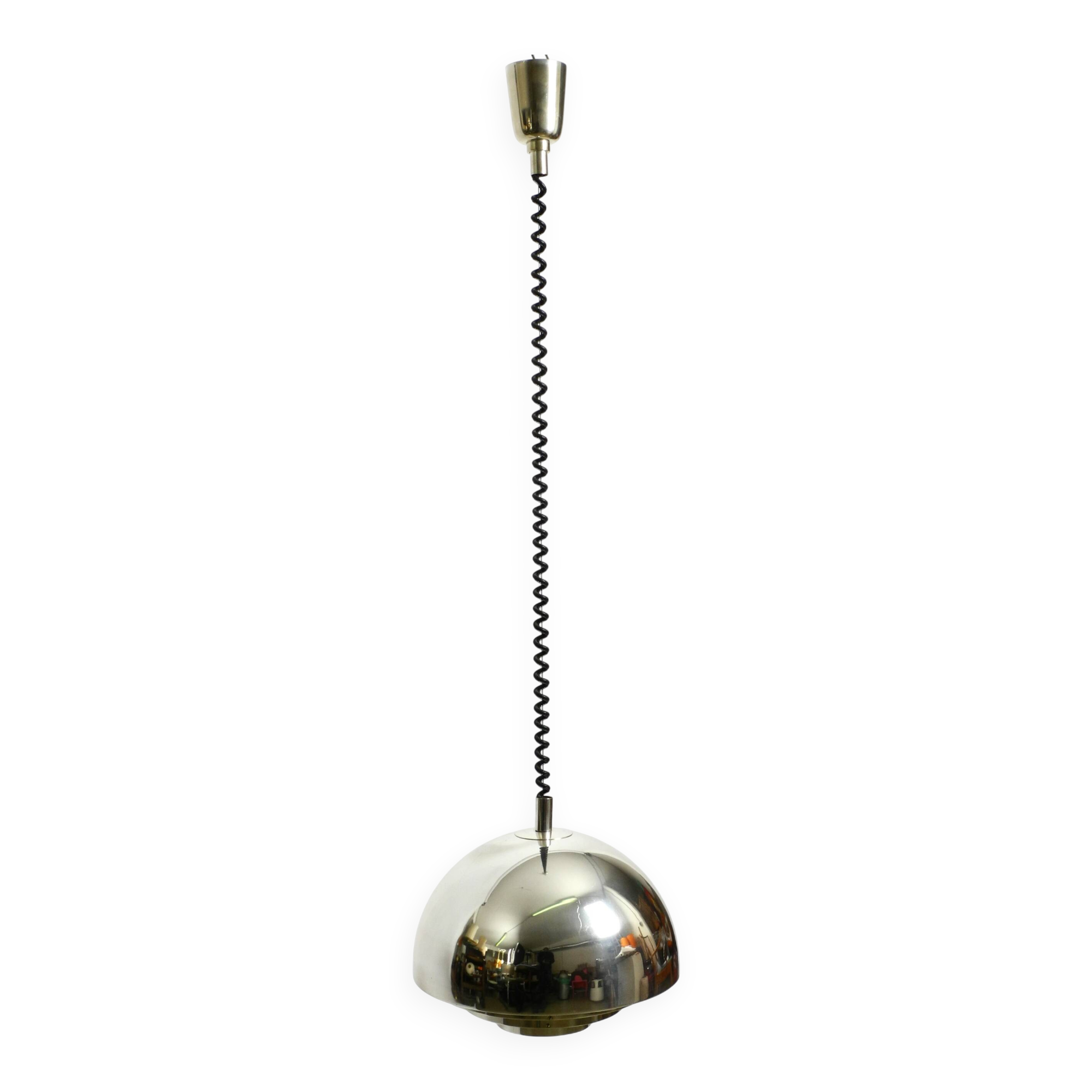 Mid Century ceiling lamp by the Vereinigte Werkstätten silver-plated