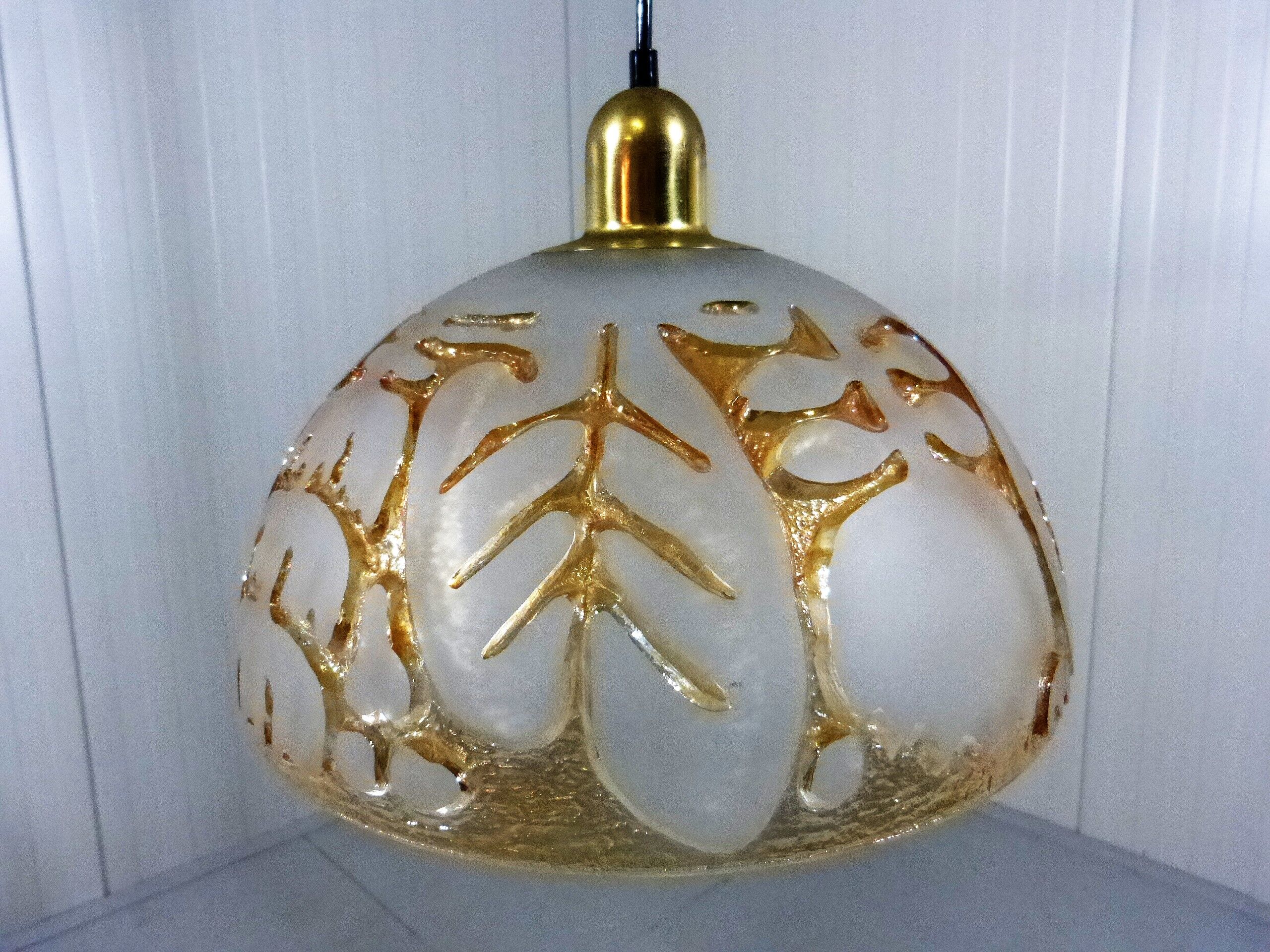 Peill & Putzler glass hanging lamp 1960-70’s