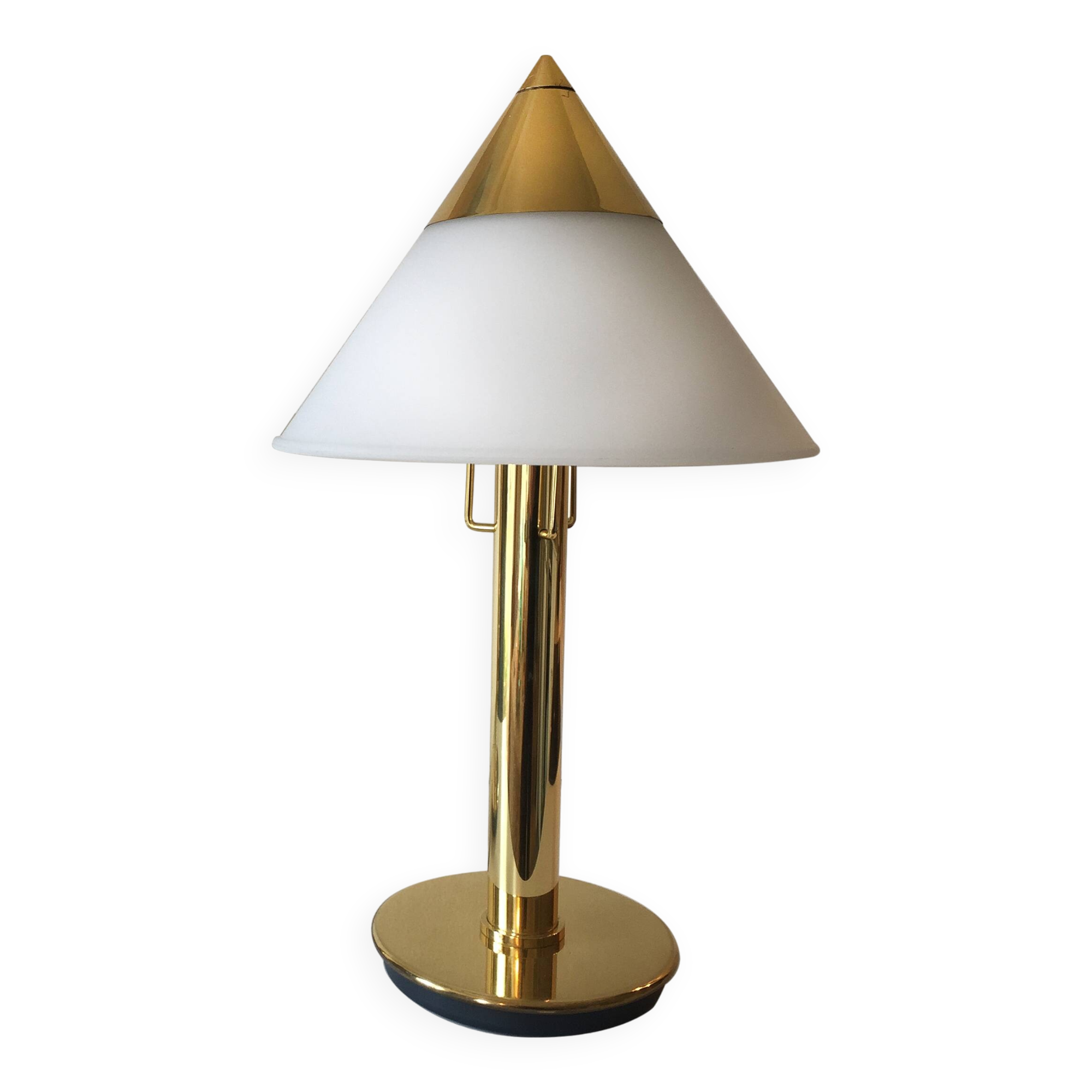 Brass and white opaline lamp by Limburg 1970