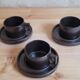 Lot de 3 tasses et sous-tasses en grès de Brenne