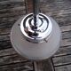 Vintage chandelier - Opaque glass globe and gold - 1950