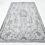 5x9 Vintage Soft Pastel Gray Oriental Pattern Turkish Rug, 160x271Cm