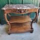 Console en noyer sculptée plateau marbre du xix ème siecle
